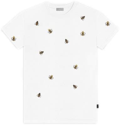 dior embroidered bee t shirt|dior bee shirt white.